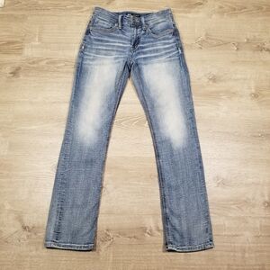 BKE Buckle Jake Straight Leg Stretch Light Blue Denim Jeans Mens Size 29x32